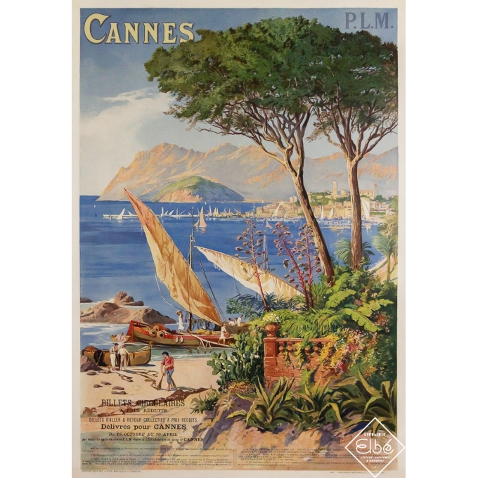 Original vintage poster Cannes PLM - Tanconville - Circa 1895 - 42.52 by 29.53 inches