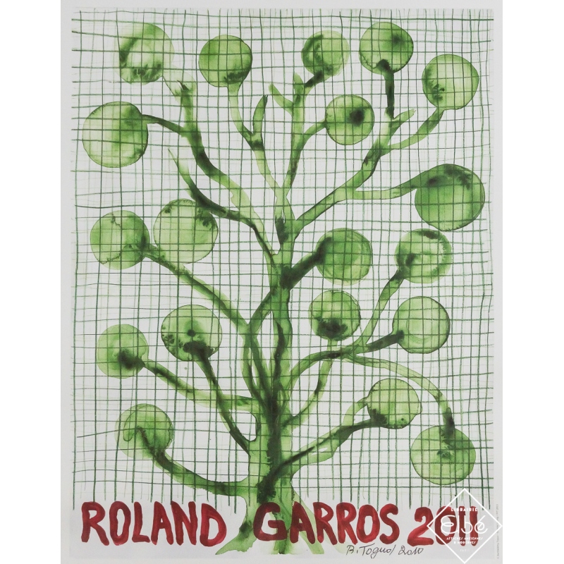Affiche ancienne originale - Roland Garros 2011 - Barhélémy Toguo - 79 par 61 cm