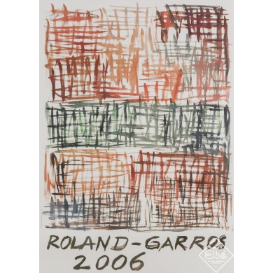 Affiche ancienne originale - Roland Garros 2006 - Günther Förg - 75 par 58 cm