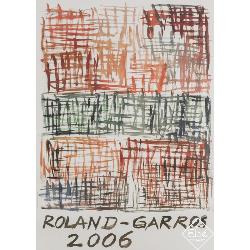 Affiche ancienne originale - Roland Garros 2006 - Günther Förg - 75 par 58 cm