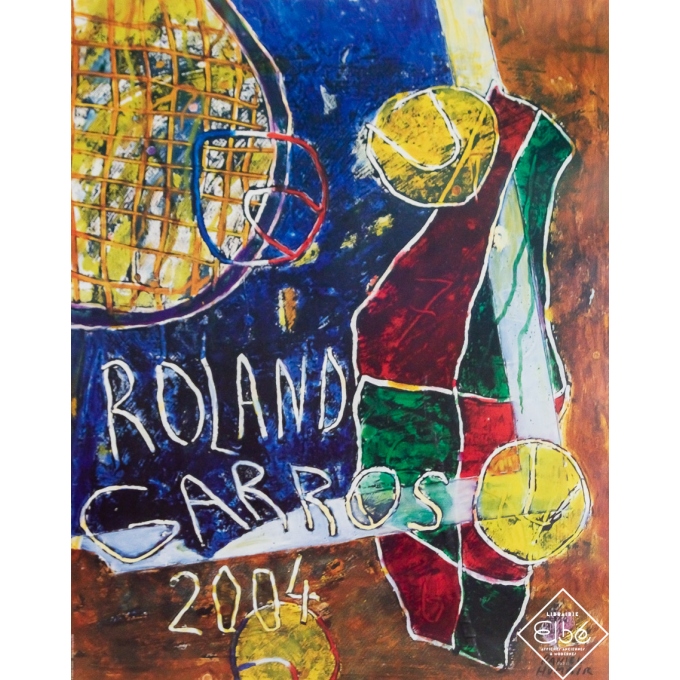 Original vintage poster Roland Garros 2004 - Daniel Humair - 29.53 by 23.23 inches