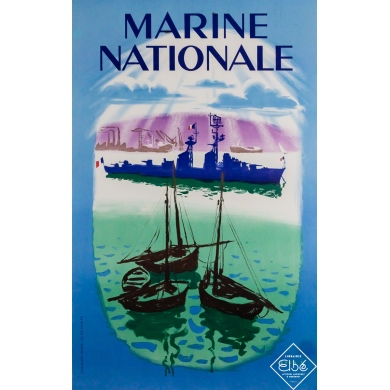 Affiche ancienne originale de publicité - Marine nationale  - Even - Circa 1950 - 99 par 62 cm