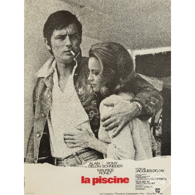 Affiche ancienne originale de cinéma - La Piscine - Vaissier - 79 par 59 cm