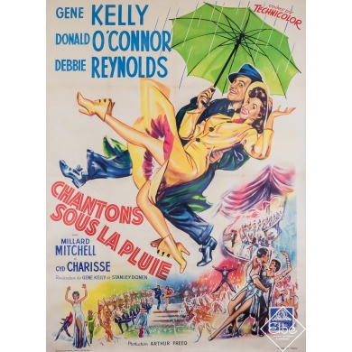 Original vintage movie poster Chantons sous la pluie - Oussenko - 62.6 by 46.46 inches