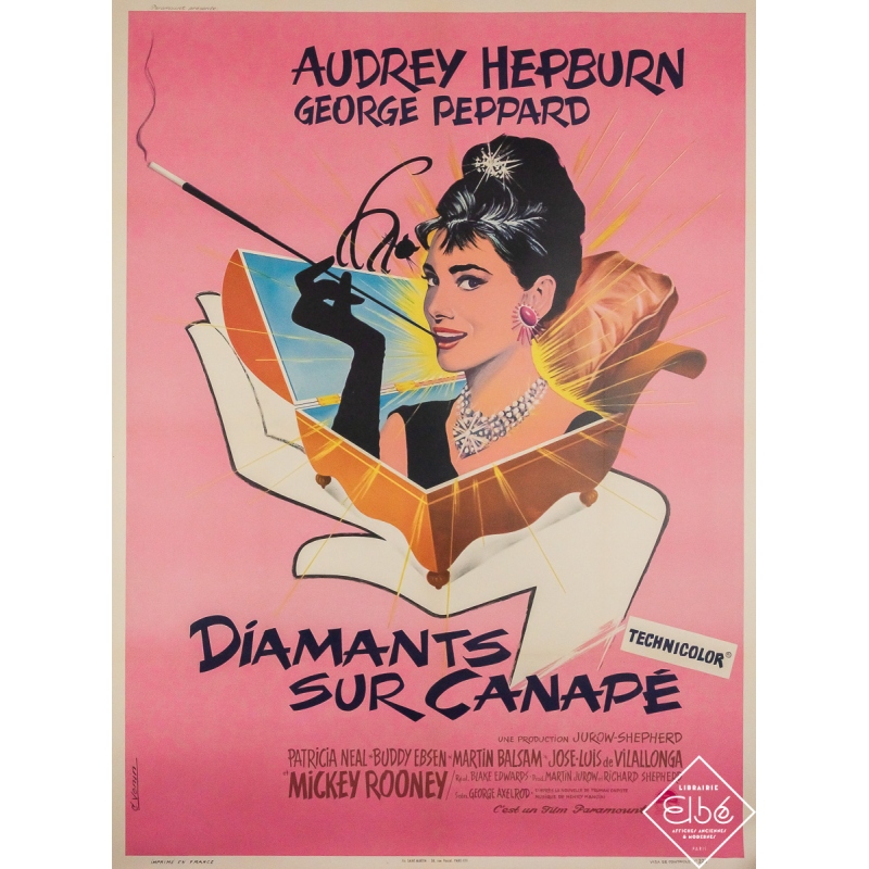 Original vintage movie poster Diamants sur canapé - D. Venin - 62.99 by 46.85 inches