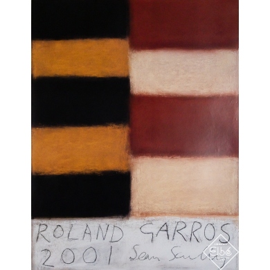 Affiche ancienne originale - Roland Garros 2001 - Sean Scully - 75 par 57.5 cm