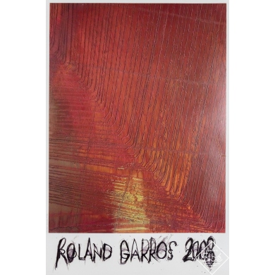 Original vintage poster Roland Garros 2008 - Arnulf Rainer  - 31.3 by 21.46 inches