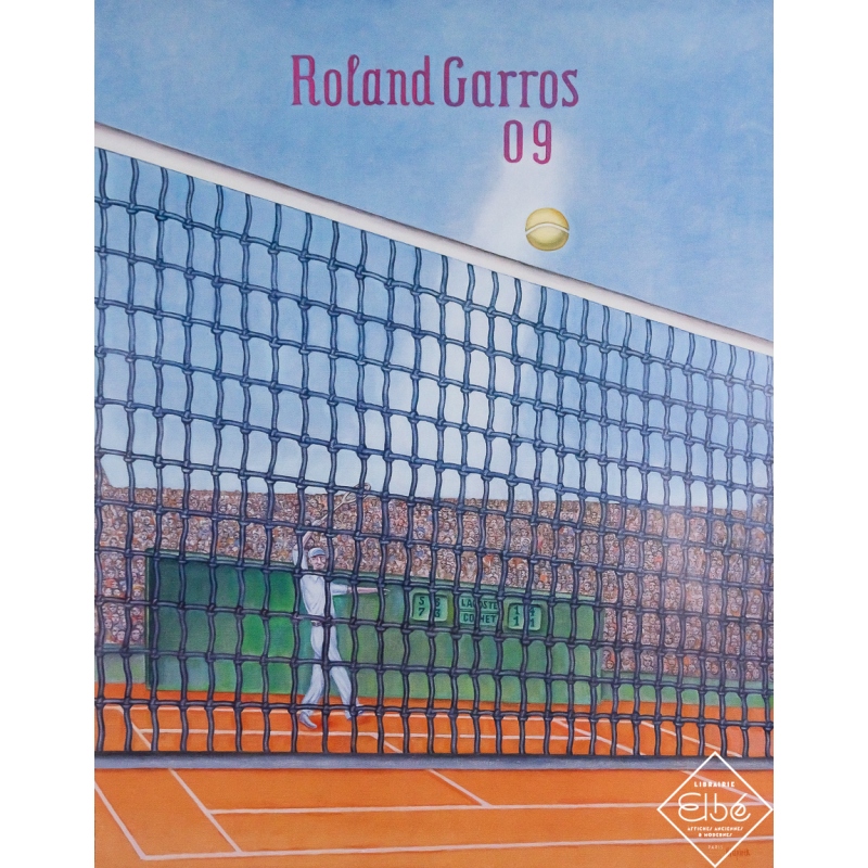 Original vintage poster Roland Garros 2009 - Konrad Klapheck - 31.5 by 24.8 inches