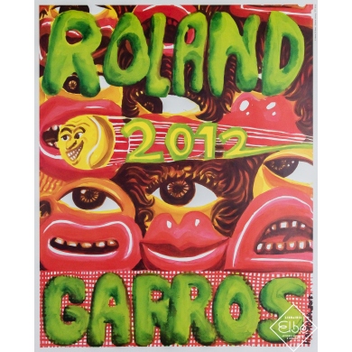 Vintage poster by Hervé Di Rosa from 2012 - Roland Garros...