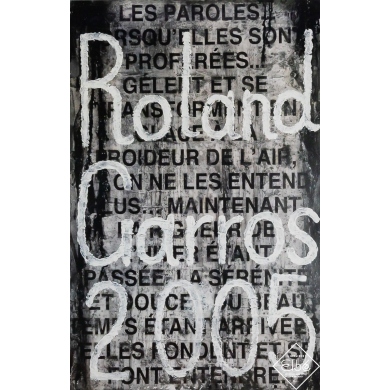 Affiche ancienne originale - Roland Garros 2005 - Jaume Plensa - 75 par 56.5 cm