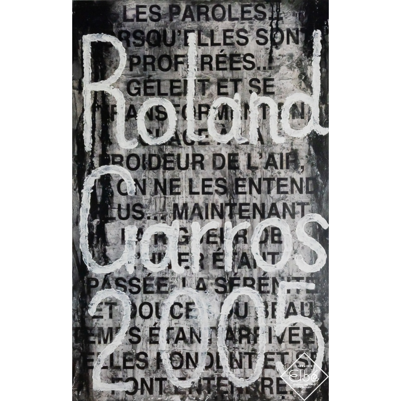Affiche ancienne originale - Roland Garros 2005 - Jaume Plensa - 75 par 56.5 cm