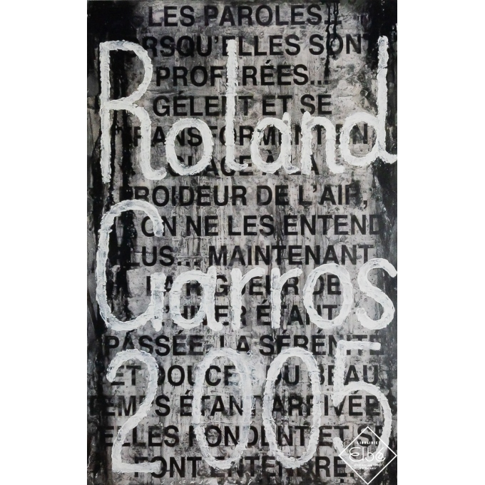 Original vintage poster Roland Garros 2005 - Jaume Plensa - 29.53 by 22.24 inches