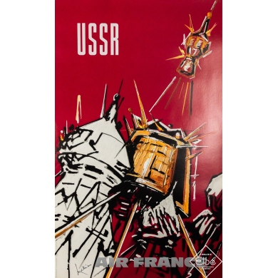 Original vintage travel poster Air France USSR - Georges Mathieu - 39.37 by 23.62 inches