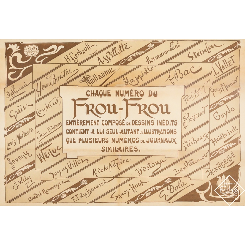 Affiche ancienne originale de publicité - Le Frou frou - journal humoristique - Leonetto Cappiello