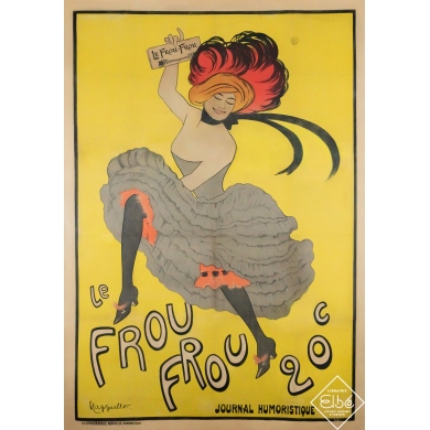Affiche ancienne originale de publicité - Le Frou frou - journal humoristique - Leonetto Cappiello - 161 par 115 cm