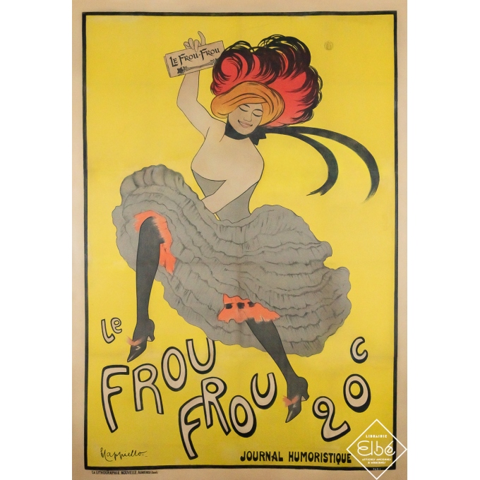 Original vintage advertising poster Le Frou frou - journal humoristique - Leonetto Cappiello - 63.39 by 45.28 inches