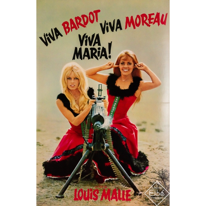 Affiche ancienne originale de cinéma - Viva Maria - Louis Malle - 58 par 38 cm