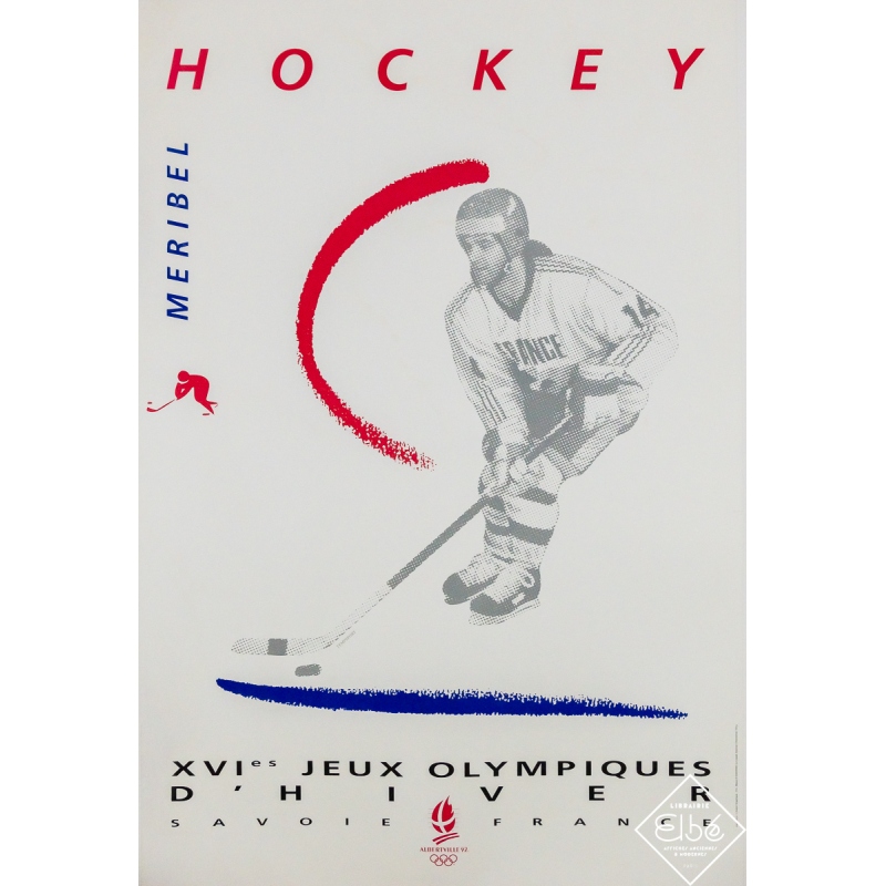 Original vintage poster XVIe jeux olympiques d’hiver Savoie Albertville Meribel - 31.3 by 21.06 inches