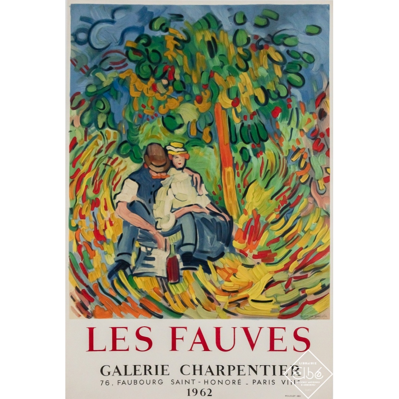 Affiche ancienne originale d'exposition - Les Fauves - Galerie Charpentier - 77 par 51.5 cm