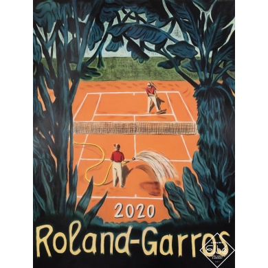 Affiche ancienne originale - Roland Garros 2020 - Pierre Seinturier - 80 par 60.5 cm