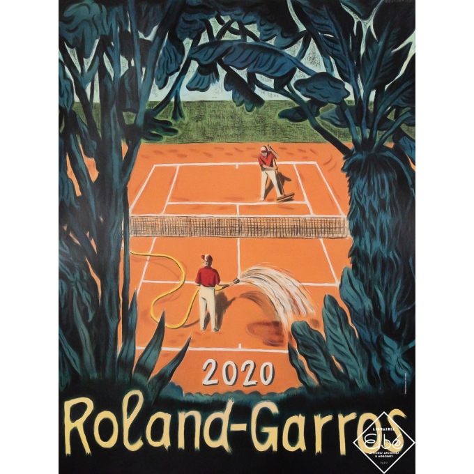 Affiche ancienne originale - Roland Garros 2020 - Pierre Seinturier - 80 par 60.5 cm