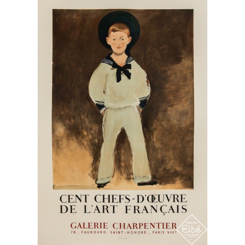 Affiche ancienne originale d'après Renoir - Cent chefs d’œuvre de l’art français - Renoir - Circa 1950 - 78 par 54 cm