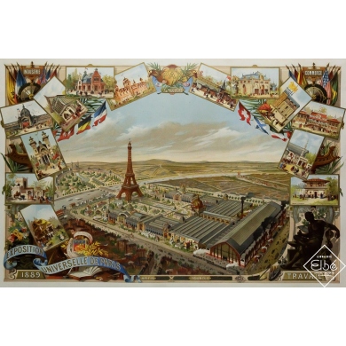 Original vintage poster Exposition universelle de Paris - Arts et sciences  - 22.83 by 34.84 inches