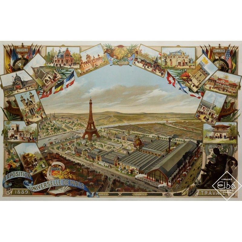 Original vintage poster Exposition universelle de Paris - Arts et sciences  - 22.83 by 34.84 inches