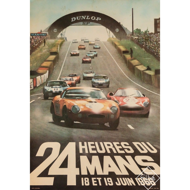 Original vintage poster 24 heures du Mans - André Delourmel - 22.64 by 15.55 inches