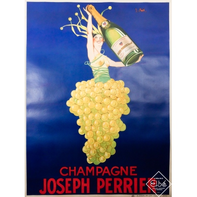 Original vintage advertising poster Champagne Joseph Perrier - J. Stall - Circa 1930 - 62.2 by 46.85 inches