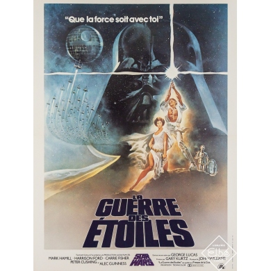 Original vintage movie poster - star wars - La Guerre des Étoiles - Tom Jung - 31.3 by 23.62 inches