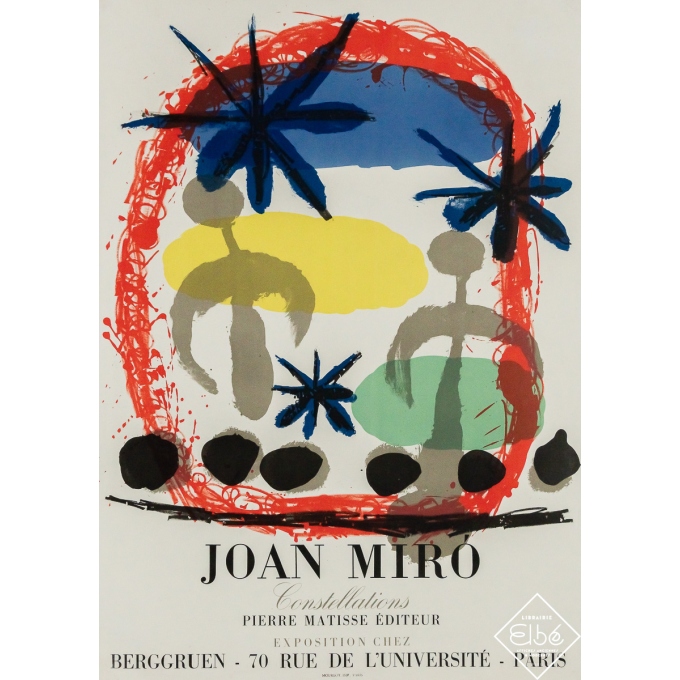 Affiche ancienne originale d'exposition d'après Joan Miro - Joan Miró - Constellations - Joan Miro - 68.5 par 48.5 cm