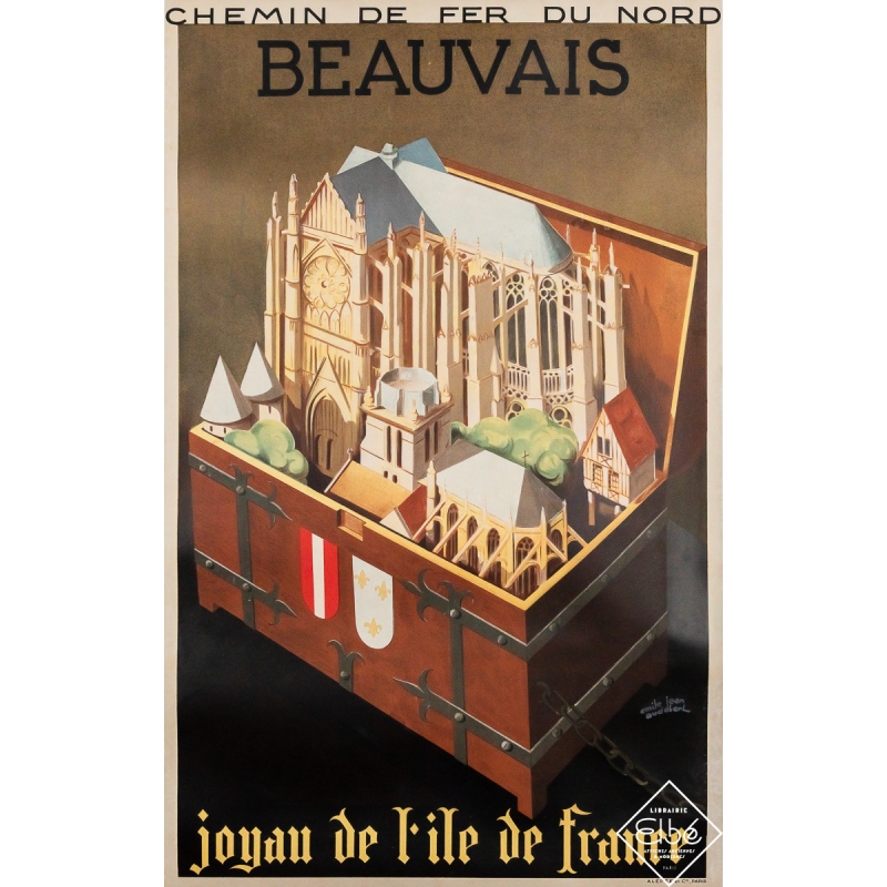 Original vintage travel poster Beauvais - Chemin de fer du Nord - Emile Jean Audelerl - Circa 1930 - 39.17 by 24.41 inches
