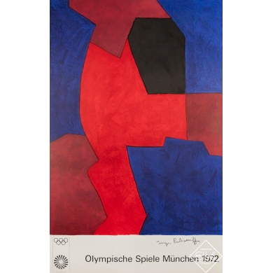 Affiche ancienne originale - Jeux olympiques de Munich - Serge Poliakoff - 100.5 par 64 cm