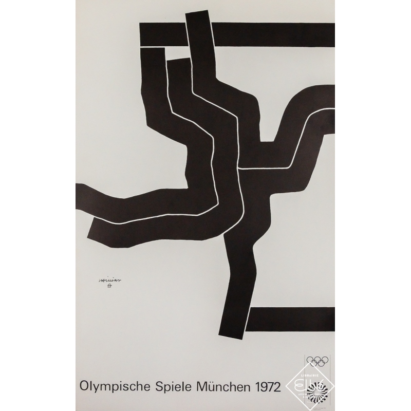 Original vintage poster Munich Olympic Games - Eduardo Chillida - 39.76 by 25 inches
