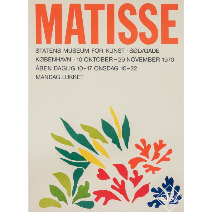 Vintage exhibition poster after Henri Matisse Matisse - Copenhague - Henri Matisse - 33.27 by 24.41 inches