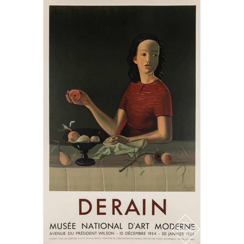 Affiche ancienne originale d'exposition d'après Derain - Derain - Musée national d’art moderne - Derain - 74 par 47.5 cm