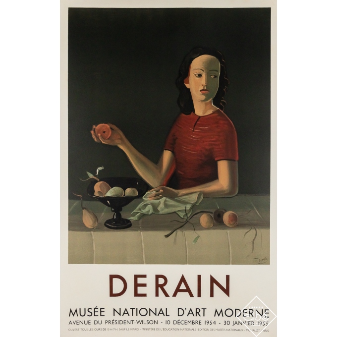 Affiche ancienne originale d'exposition d'après Derain - Derain - Musée national d’art moderne - Derain - 74 par 47.5 cm