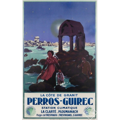 Vintage travel poster by At. Claillaut Circa 1930 -...