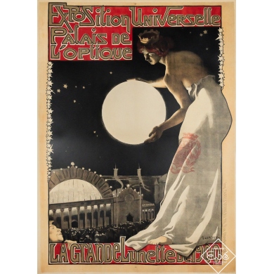 Affiche ancienne - La Grande Lunette de 1900 - Exposition Universelle - Palais de l’optique - Georges Leroux - 128.5 par 94.5 cm