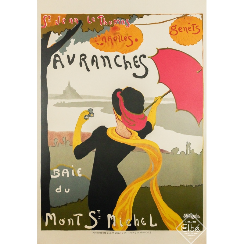 Original vintage travel poster Avranches - Baie du Mont Saint Michel - A. Bergevin - 45.08 by 31.3 inches