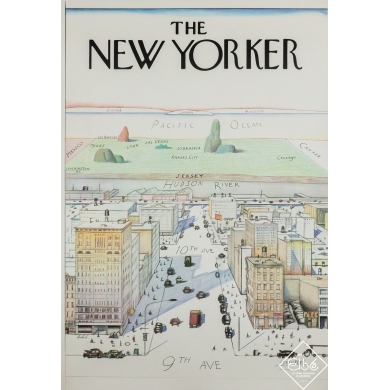 Original vintage advertising poster The New Yorker - Steinberg - 42.32 by 29.13 inches