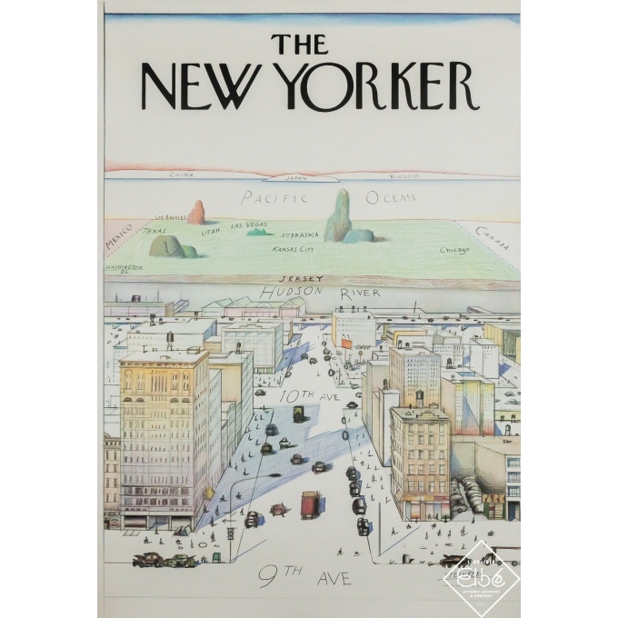 Original vintage advertising poster The New Yorker - Steinberg - 42.32 by 29.13 inches