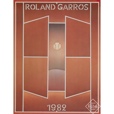 Original vintage poster Roland Garros 1982 - Folon - 29.53 by 22.64 inches