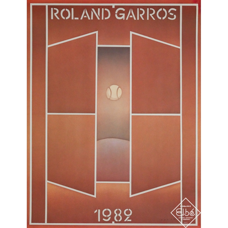 Original vintage poster Roland Garros 1982 - Folon - 29.53 by 22.64 inches