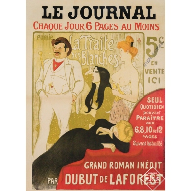 Affiche ancienne originale - La Traite des Blanches - petit format - Théophile-Alexandre Steinlen - 82.5 par 60 cm