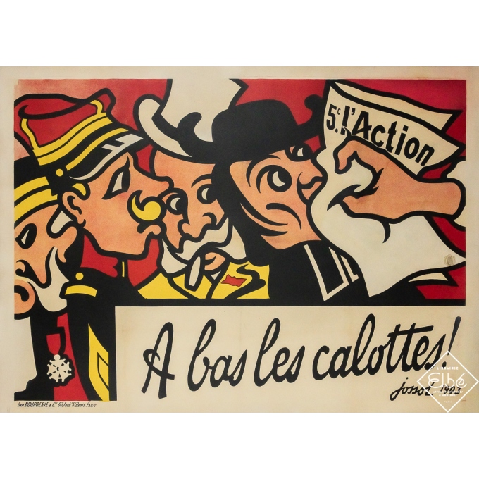 Original vintage poster À bas les calottes ! - Jossot - 37.2 by 51.18 inches