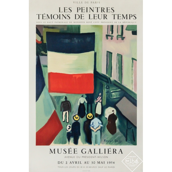 Vintage exhibition poster after Raoul Dufy Les peintres témoins de leur temps - Musée Galliéra - 29.13 by 19.69 inches