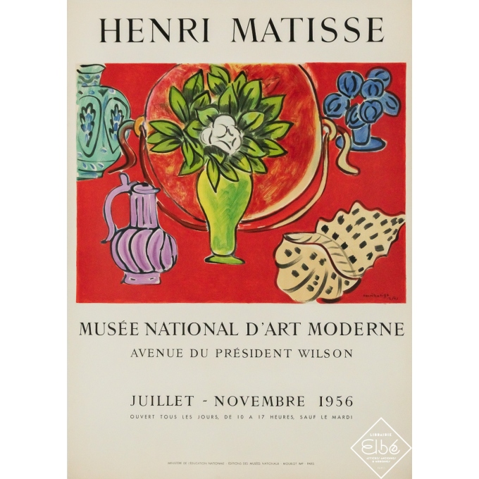 Affiche ancienne originale d'exposition d'après Henri Matisse - Musée d’art moderne - Henri Matisse - 72 par 52 cm