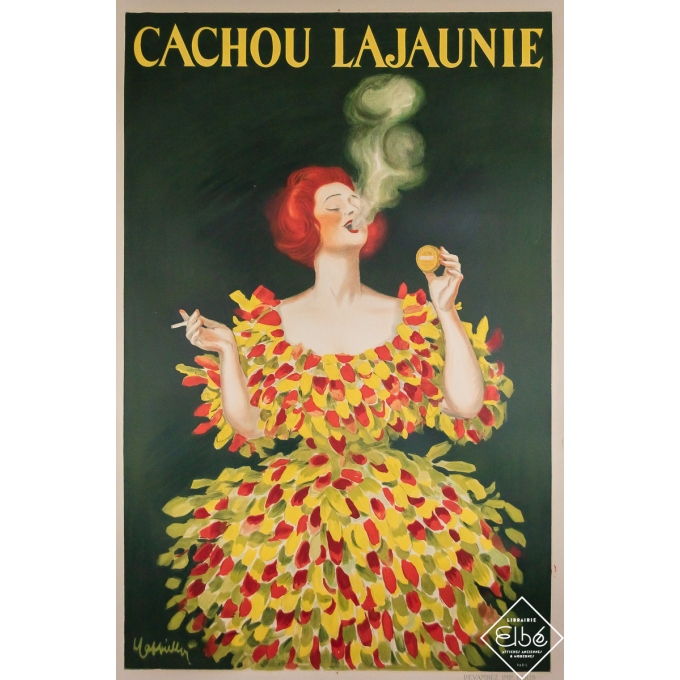 Affiche ancienne originale de publicité - Cachou Lajaunie - Leonetto Cappiello - Circa 1920 - 148 par 98 cm